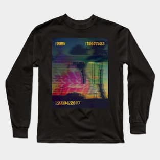 Palm Tree VHS Glitch Long Sleeve T-Shirt